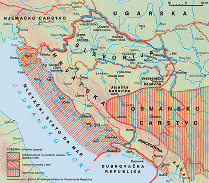 Karta Hrvatske 1463